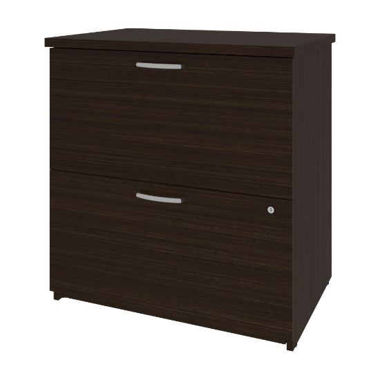 Picture of Bestar Universel 28-5/16inW x 19-5/8inD Lateral 2-Drawer File Cabinet, Dark Chocolate