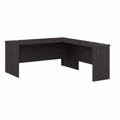 Picture of Bestar Logan 65inW L-Shaped Corner Desk, Charcoal Maple