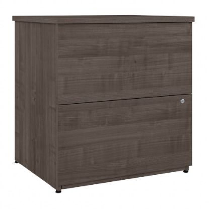 Picture of Bestar Logan 27-15/16inW x 23-5/8inD Lateral 2-Drawer File Cabinet, Medium Gray Maple