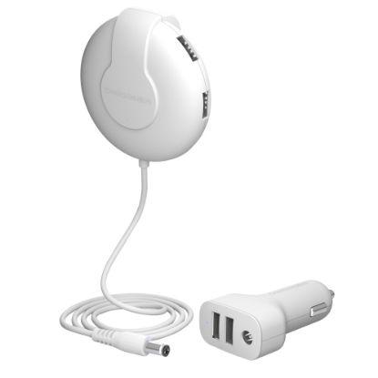 Picture of ChargeHub V6 Shareable Car Charger, White, CRG-V6-002