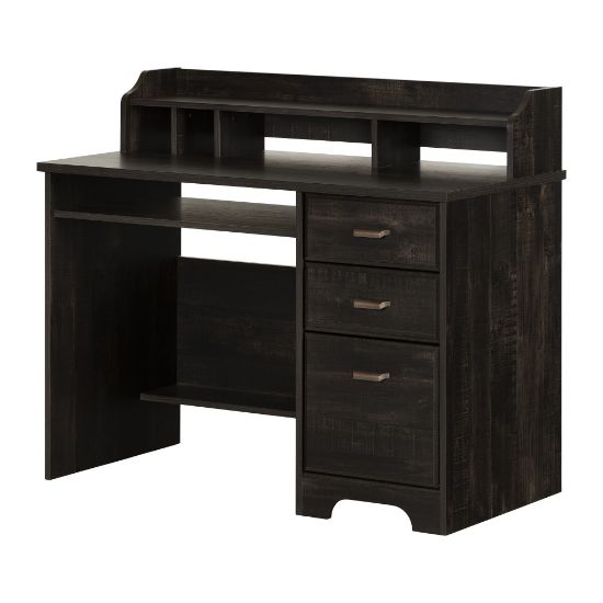 Picture of South Shore Versa 45inW Computer Desk With Hutch, Rubbed Black