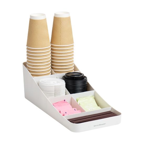 Picture of Mind Reader 7-Compartment Coffee Condiment Organizer, 5-1/4inH x 15-1/2inW x 7-1/4inD, White