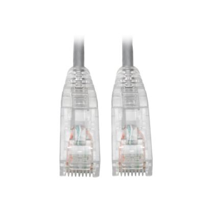 Picture of Tripp Lite Cat6 UTP Patch Cable (RJ45) - M/M, Gigabit, Snagless, Molded, Slim, Gray, 7 ft. - First End: 1 x RJ-45 Male Network - Second End: 1 x RJ-45 Male Network - 1 Gbit/s - Patch Cable - Gold Plated Contact - 28 AWG - Gray