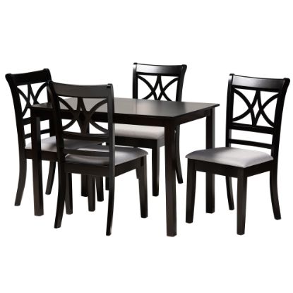 Picture of Baxton Studio Clarke 5-Piece Dining Set, 29-1/8inH x 43-5/16inW x 27-9/16inD, Gray/Espresso