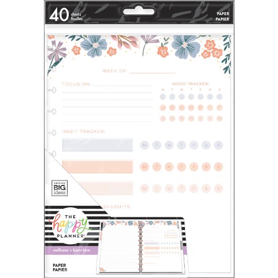 Picture of Happy Planner Big Filler Paper, 8-1/2in x 11in, 40 Sheets, Florals