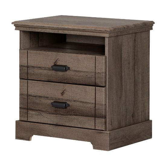 Picture of South Shore Avilla 2-Drawer Nightstand, 25inH x 24-1/2inW x 17-1/2inD, Fall Oak