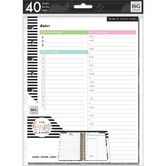 Picture of Happy Planner Classic Filler Paper, 40 Sheets, 7in x 9-1/4in, Daily