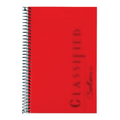 Picture of TOPS Classified Colors Business Notebook, 5 1/2in x 8 1/2in, 1 Subject, Narrow Ruled, 100 Sheets, Ruby Red Cover