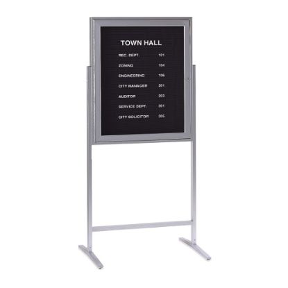 Picture of Ghent Sentry Non-Magnetic Bulletin Board, Fabric, 68in x 68in, Black, Satin Aluminum Frame