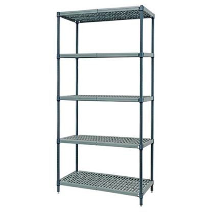 Picture of Quantum Proform Wire Shelving Unit, 5 Shelf, 74inH x 48inW x 18inD, Green