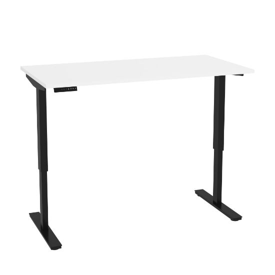 Picture of Bestar Universel Electric 60inW Standing Desk, Electric, White/Black