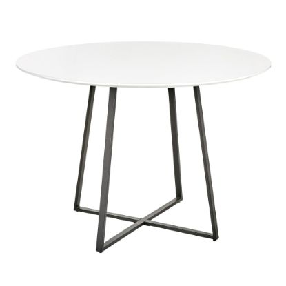 Picture of LumiSource Cosmo Dining Table, 30-1/4inH x 43-1/2inW x 43-1/2inD, Black/White