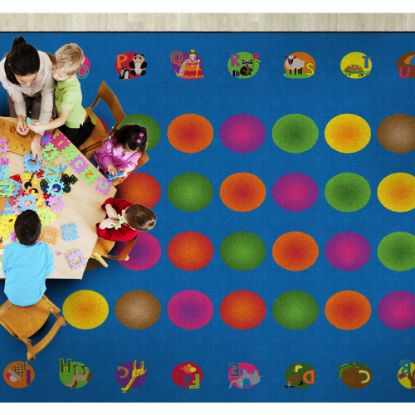 Picture of Flagship Carpets Circle Time Learning Rug, Rectangle, 10ft 9in x 13ft 2in, Multicolor