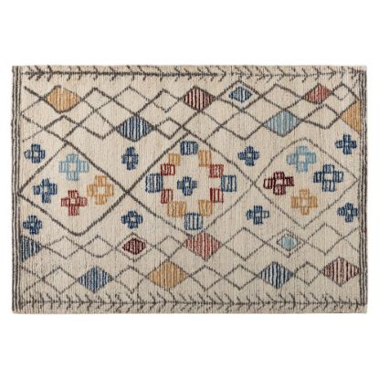 Picture of Baxton Studio Triton Hand-Tufted Wool Area Rug, 5-1/4ft x 7-1/2ft, Multicolor/Ivory