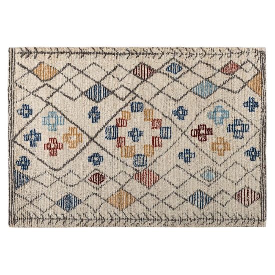 Picture of Baxton Studio Triton Hand-Tufted Wool Area Rug, 5-1/4ft x 7-1/2ft, Multicolor/Ivory