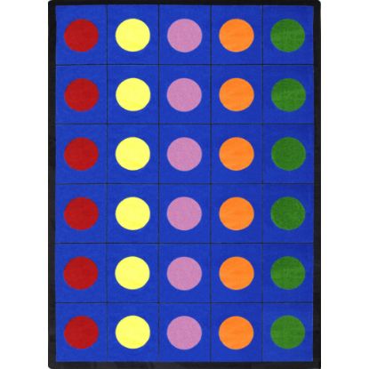 Picture of Joy Carpets Kid Essentials Rectangular Area Rug, Lots Of Dots, 7-2/3ft x 10-3/4ft, Multicolor