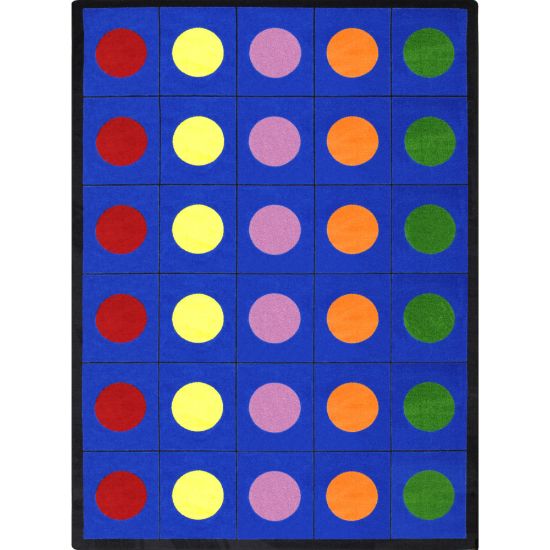 Picture of Joy Carpets Kid Essentials Rectangular Area Rug, Lots Of Dots, 7-2/3ft x 10-3/4ft, Multicolor