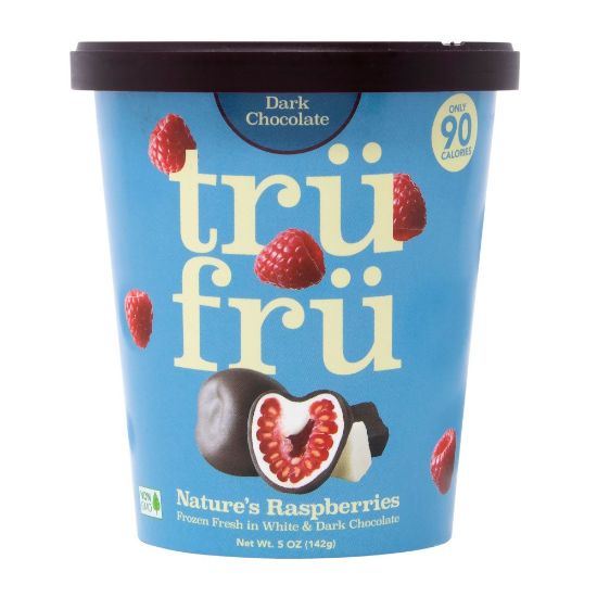 Picture of Tru Fru Natures Raspberries Frozen Fresh In White & Dark Chocolate, 5 Oz, Pack Of 8 Cartons