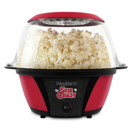 Picture of West Bend Stir Crazy Popcorn Maker, 10-3/16in x 11-1/16in x 12-1/4in, Red