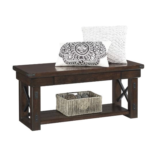 Picture of Ameriwood Home Wildwood Veneer Entryway Bench, 18-1/8inH x 40inW x 15-7/8inD, Espresso