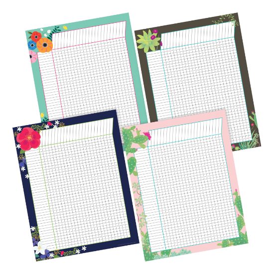 Picture of Barker Creek Incentive Charts, 22in x 17in, Petals & Prickles, Set Of 4 Charts