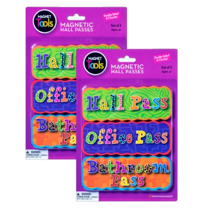 Picture of Dowling Magnets Magnetic Hall Pass Sets, Multicolor, Pack of 2