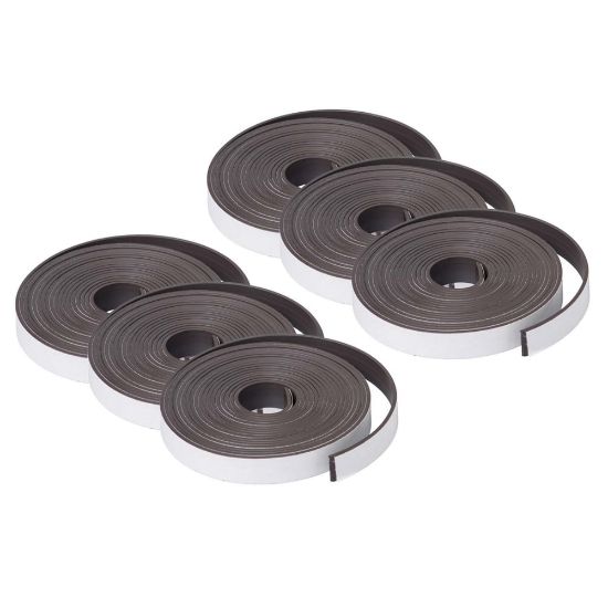 Picture of Dowling Magnets Adhesive Magnet Strip, 1/2in x 10ft, Black, Pack Of 6 Rolls