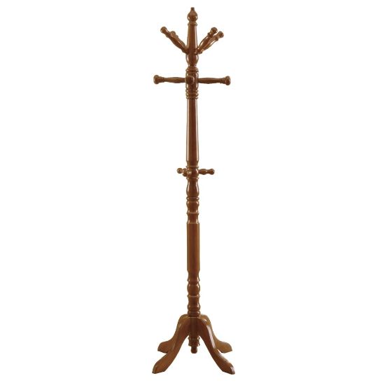 Picture of Monarch Specialties 11-Hook Wood Coat Rack, Oak