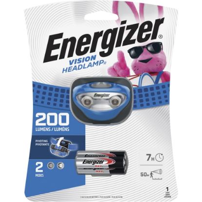 Picture of Energizer Vision LED Headlamp - LED - 100 lm Lumen - 3 x AAA - Battery - Impact Resistant, Water Resistant - Blue - 1 / Pack