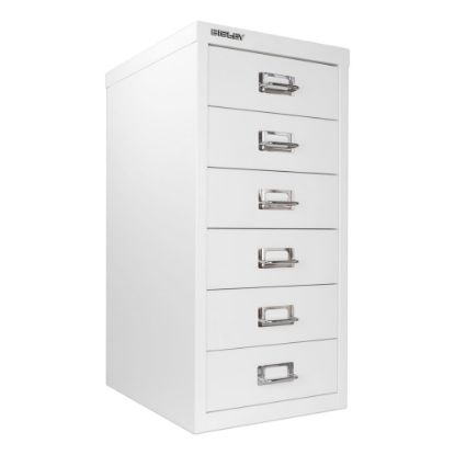 Picture of Bisley 15inD Vertical 6-Drawer Under-Desk File Cabinet, White