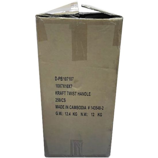 Picture of Island Plastic Bags Handled Paper Bags, Kraft, Pack Of 250 Bags