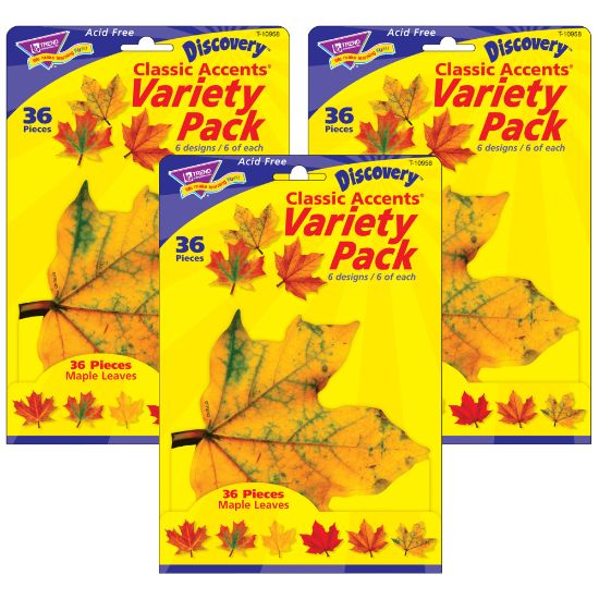 Picture of TREND Classic Accents, Maple Leaves, 36 Accents Per Pack, Set Of 3 Packs