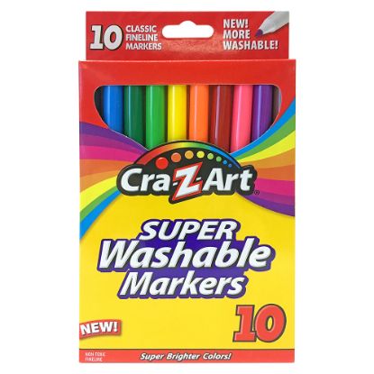 Picture of Cra-Z-Art Super Washable Markers, Fine Tip, Assorted Barrel, Assorted Ink, Pack Of 10 Markers