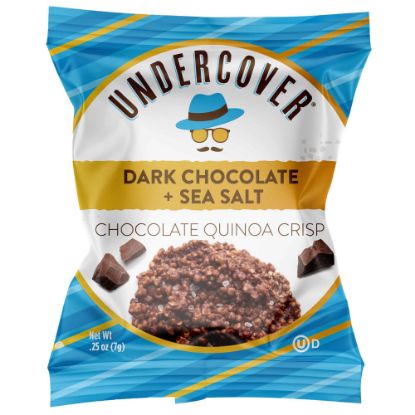 Picture of Undercover Snacks Quinoa Crisps, Dark Chocolate And Sea Salt, 0.25 Oz, Case Of 125 Bags