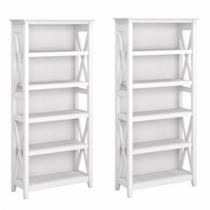 Picture of Bush Business Furniture Key West 66inH 5-Shelf Bookcase Set, Pure White Oak, Standard Delivery