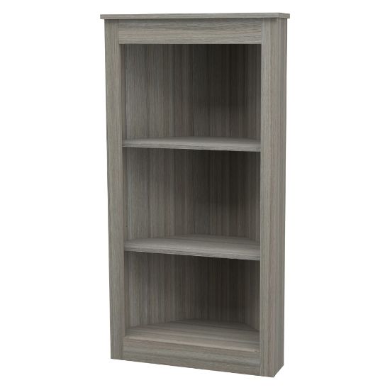 Picture of Inval America 48inH 3-Shelf Corner Bookcase, Smoke Oak