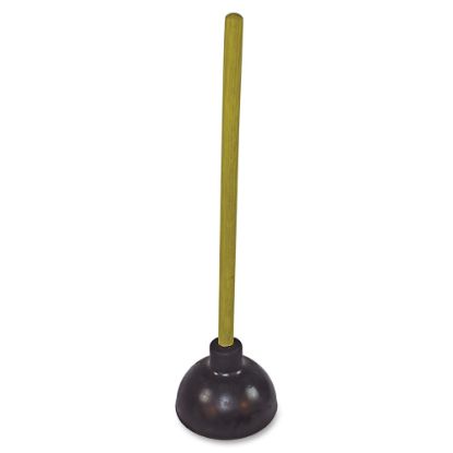 Picture of Genuine Joe Value Plus Plunger - 5.75in Cup Diameter - 23in Length - Yellow - Drain, Toilet, Pipe