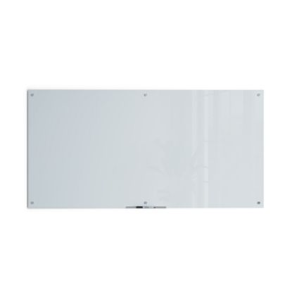 Picture of U Brands Glass Non-Magnetic Dry-Erase Board, 72in X 36in, White Frosted Surface, Frameless, Actual Size 70in X 35in (123U00-01)