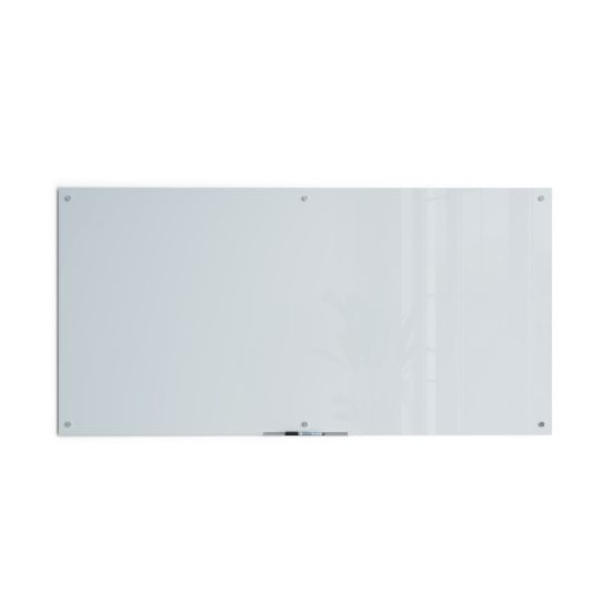 Picture of U Brands Glass Non-Magnetic Dry-Erase Board, 72in X 36in, White Frosted Surface, Frameless, Actual Size 70in X 35in (123U00-01)