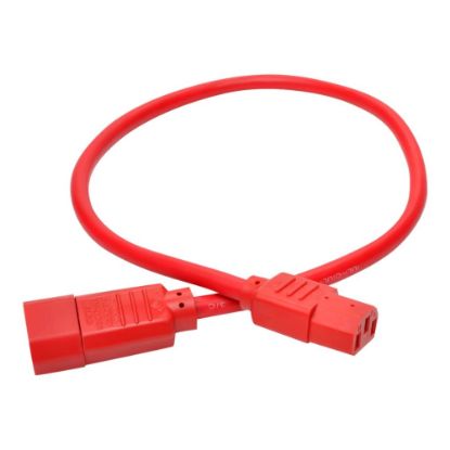 Picture of Eaton Tripp Lite Series Heavy-Duty PDU Power Cord, C13 to C14 - 15A, 250V, 14 AWG, 2 ft. (0.61 m), Red - Power extension cable - IEC 60320 C14 to power IEC 60320 C13 - 2 ft - red