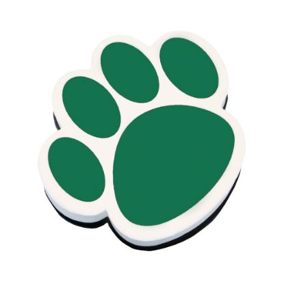 Picture of Ashley Productions Magnetic Whiteboard Erasers, 3 3/4in, Green Paw, Pack Of 6