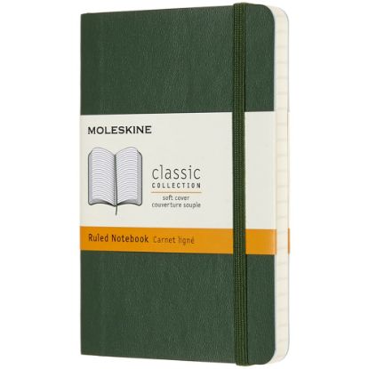 Picture of Moleskine Classic Soft Cover Notebook, 3-1/2in x 5-1/2in, Ruled, 192 Pages, Myrtle Green