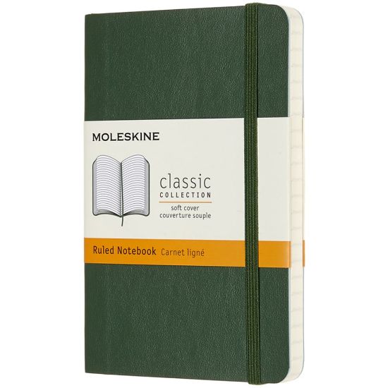 Picture of Moleskine Classic Soft Cover Notebook, 3-1/2in x 5-1/2in, Ruled, 192 Pages, Myrtle Green