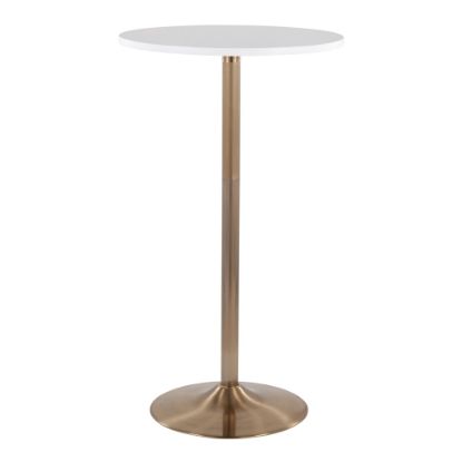 Picture of Pebble Contemporary/Glam Adjustable Table, 42inH x 23-3/4inW x 23-3/4inD, Gold/White