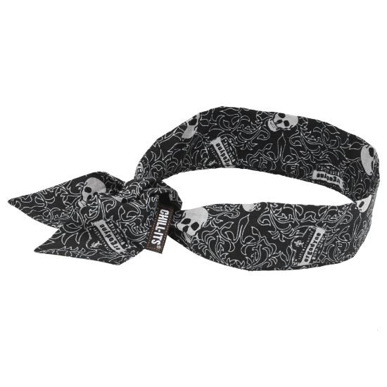 Picture of Ergodyne Chill-Its 6700 Evaporative Cooling Tie Bandana, Skulls, Pack Of 24 Bandanas