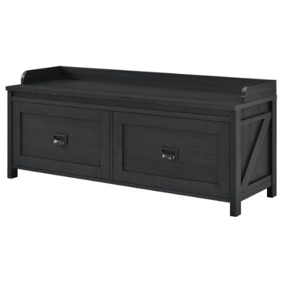 Picture of Ameriwood Home Farmington Entryway Storage Bench, 19-13/16inH x 47-5/8inW x 15-15/16inD, Black