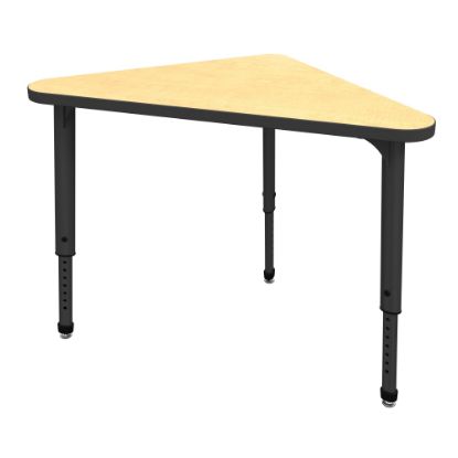 Picture of Marco Group Apex Series Adjustable Triangle 41inW Student Desk, Fusion Maple/Black