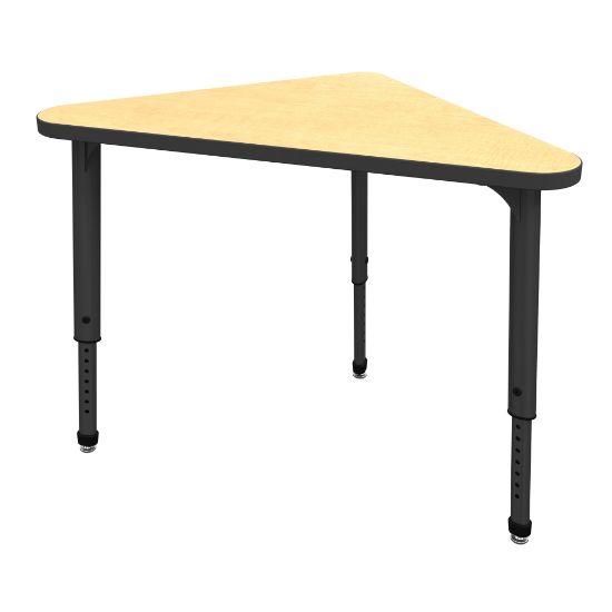 Picture of Marco Group Apex Series Adjustable Triangle 41inW Student Desk, Fusion Maple/Black