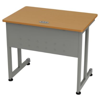 Picture of Linea Italia, Inc. 36inW Computer Desk, Gray/Maple