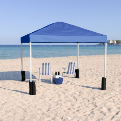 Picture of Flash Furniture Pop-Up Event Canopy Tent With Sandbags And Wheeled Case, 106inH x 116inW x 116inD, Blue